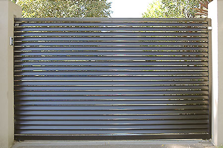 Steel horizontal louvers.
